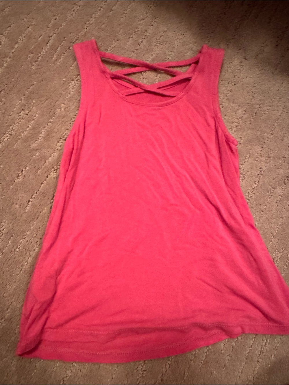 Girls Sleeveless Cross-Back Tank Top - Pink